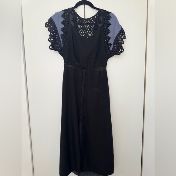 Rebecca Taylor Elegant Black and Gray Lace Dress - Picture 15 of 16